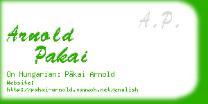 arnold pakai business card